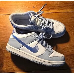 Nike Dunk Low GS Blue Iridescent White Sneakers FJ4668-400 Kids Size 4.5Y